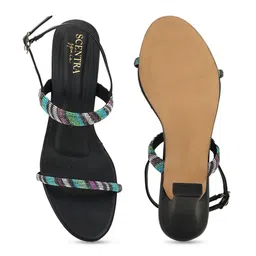 SCENTRA Embellished Party Block Sandals image 5