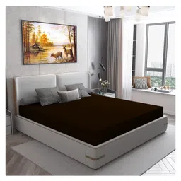 DREAM CARE Water Proof Lycra Stretchable Fitted Mattress Protector (Coffee)-image-57