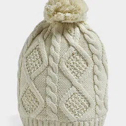 Mi Arcus 100% Cotton Cable Knitted Skull Cap - Cream-picture-24