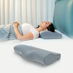 WELLGIVER Cervical Memory Foam Pillow for Neck Pain, Midnight Blue Colour, Pack of 1-picture-24