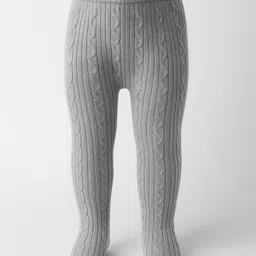 Babyhug Knit Full Length Fleece & Woollen Pant With Cable Knit Design - Grey-picture-22
