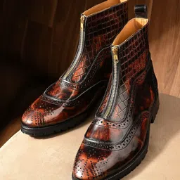 MILLE DOLLARI Men Printed Leather Boots-picture-40