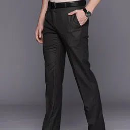 Raymond Men Slim Fit Self Design Textured Formal Trousers image 5