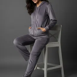 Wineberry Printed Hood Sweatshirt & Trousers Co-Ords image 4