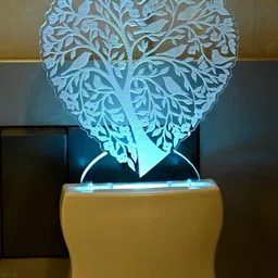 1ST TIME White & Transparent 4-Pcs 3D Illusion LED Plug Night Lamps image 4