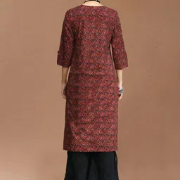 all about you Women Ethnic Motifs Printed Bandhani Daily Cotton A-Line Kurta image 4