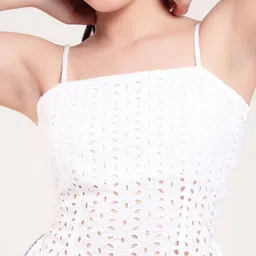 Vibes by Deebaco Women Self Design Embroidered Sleeveless Regular Top image 3