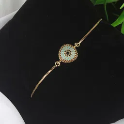 KPOP Cubic Zirconia Studded Gold-Plated Charm Bracelet-picture-20