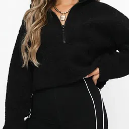 LULU & SKY Women Fuzzy Detail Crop Pullover-picture-22