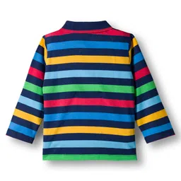 Babyhug Single Jersey Knit Full Sleeves T-Shirt & Denim Jeans Set With Stripes - Blue image 3