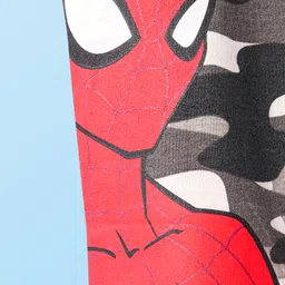 Babyhug Marvel Terry Knit Full Length Lounge Pants with Spider Man Graphics & Badge - Black Grey image 5