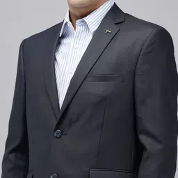 Theme Textured Slim Fit Single Breasted Formal 2 Piece Suits image 2