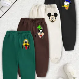 Disney By Miss and Chief Infant Kids Pack Of 4 Disney Character Print Cotton Joggers-picture-13