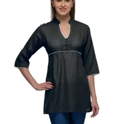 PATRORNA Black Regular Fit Tunic-image-13