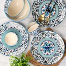 VarEesha Multicolor Ceramic 14 Pcs Dinner Set-image-70