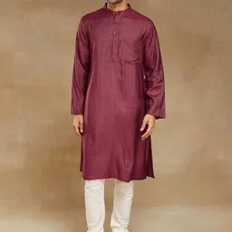 Fabindia Band Collar Slim Fit Straight Kurta-image-9