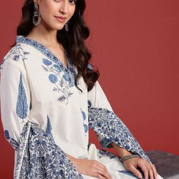 Anouk Floral Printed Mirror Work Pure Cotton Kurta with Trousers & With Dupatta-picture-41