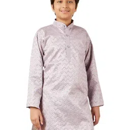 AJ Dezines Kids Mauve Embellished Full Sleeves Kurta-image-67