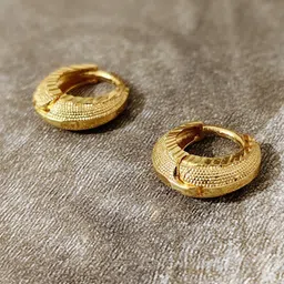 SHREE KRISHNA SHOPPING Gold-Plated Circular Shaped Hoop Earrings-picture-12