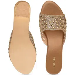 Rocia by Regal Women's Gold Casual Sandals image 4