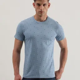 Lee Sky Blue Slim Fit Printed Crew T-Shirt-picture-26