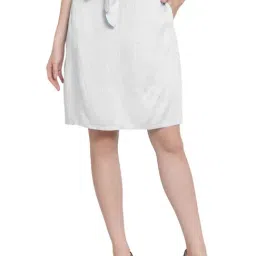 PATRORNA White Above Knee Skirt-picture-30