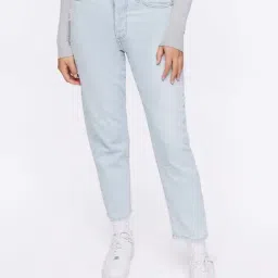 Forever 21 Blue Cotton Mid Rise Jeans-picture-33