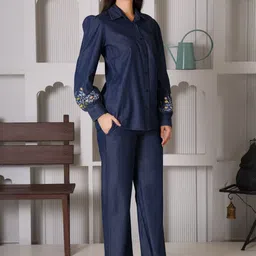 BEACH & HILL Women Embroidered Shirt & Trousers-picture-39