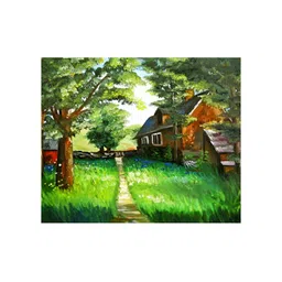 Inephos Green And Brown Road To Home Canvas Wall Art-image-5