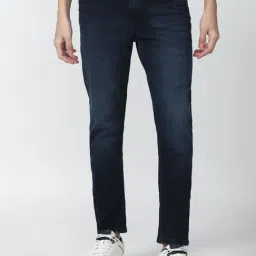Peter England Jeans Navy Blue Cotton Slim Fit Jeans-picture-22