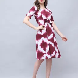 Merira Tie & Dye Shibori Printed Pure Cotton Fit & Flared Ethnic Dresses image 4
