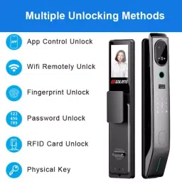 GOLENS Digital Door Lock with HD Camera Biometric, X77 image 3