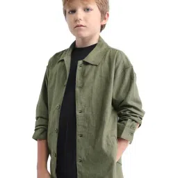 Rare Ones Boys Green Regular Fit Jacket image 4