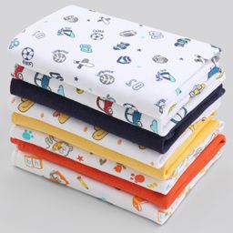 Babyhug 100% Cotton Wash Cloth Pack of 8 - Multicolor-picture-3