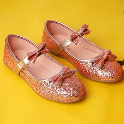 boyz n galz Bow Detailed Shimmered Mary Jane Ballerinas - Pink image 1