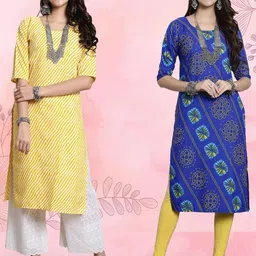 Ethnic basket Women Pack Of 2 Multicoloured Crepe Kurtas-picture-18