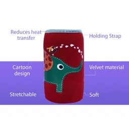 The Cheeky Kidzz Adjustable Reusable Baby Feeding Bottle Cover Sleeves Suitable For 120ml 220ml 240ml Slim Neck Feeding Milk/Water Glass Feeder Bottles (PACK of 4) image 2