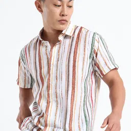 THE BEETEL HOUSE Men Multi Stripes Striped Casual Shirt-image-61