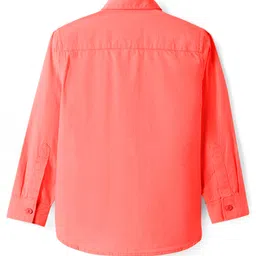 Pine Kids Cotton Woven Full Sleeves Solid Color Shirt - Coral image 3