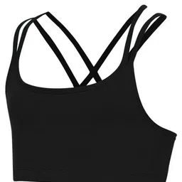 Charm n Cherish Sleeveless Solid Sports Bra - Black image 4