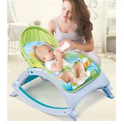 Play Nation Newborn To Toddler 2 in 1 Portable Baby Rocker With Food Tray and Music Vibration with Toys - Pink image 5