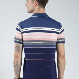 Monte Carlo Striped Polo Collar Cotton T-shirt image 3