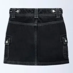 Y&F Kids by Westside Charcoal High-Rise Denim Skirt image 2