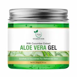 Tqs Aloevera Gel With Cucumber Extract Face, Skin, Body & Hair Paraben Free For Glowing Skin image 5
