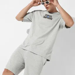 Campus Sutra Light Grey Regular Fit Oversized Only Human Printed Co-Ord Set-picture-26