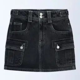 Y&F Kids by Westside Charcoal High-Rise Denim Skirt-picture-16