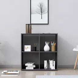 HEXA RED Grey Wooden Book Shelf image 2