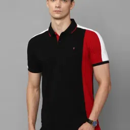 Louis Philippe Sport Black Cotton Slim Fit Printed Polo T-Shirt-image-2