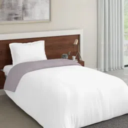 DDECOR Live Beautiful White & Purple Cotton 180 TC Single Comforter - Set of 1-image-13