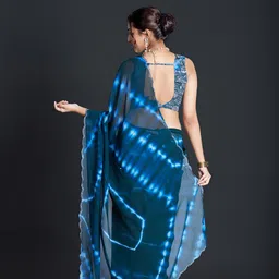 A.V.M Prints Beads and Stones Embellished Tie and Dye Maheshwari Saree image 5